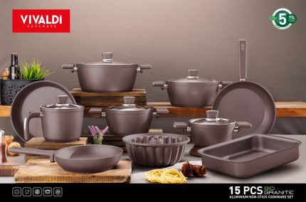 ڤيڤالدي طقم حلة تيفال ١٥ قطعة