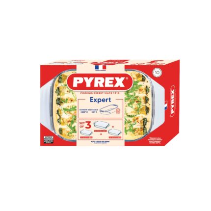 طاجن فرنساوي بيد مستطيل 3قطعه